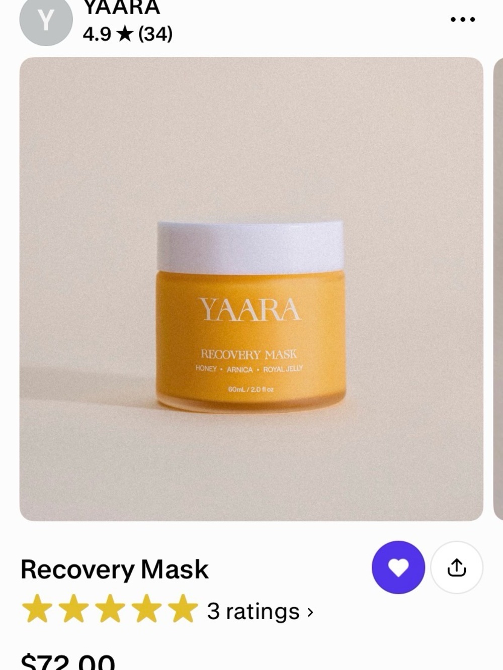 Recovery Mask — Honey Yellow Nourishing Face Mask